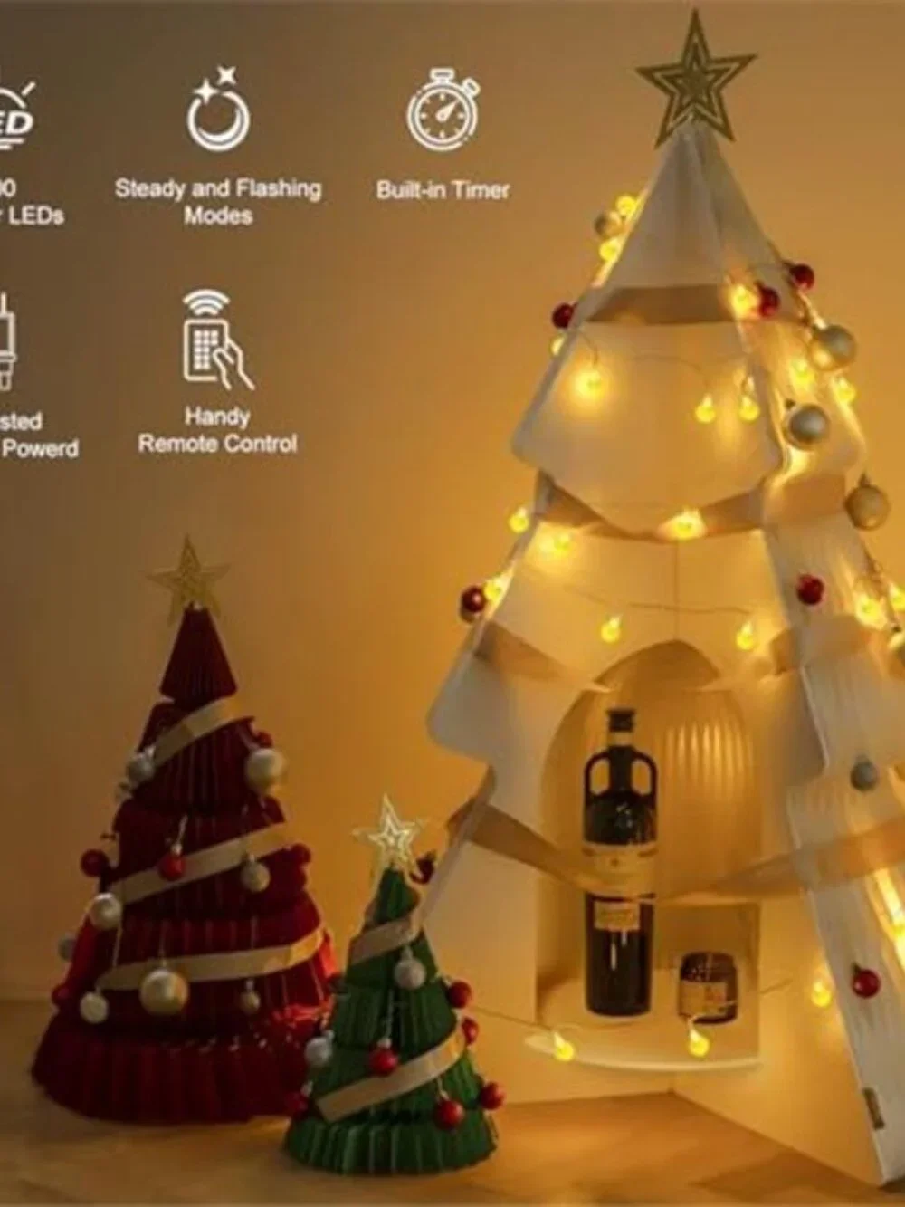Warm White Globe String Lights 33FT 100 LED Outdoor Indoor Patio Remote Timer